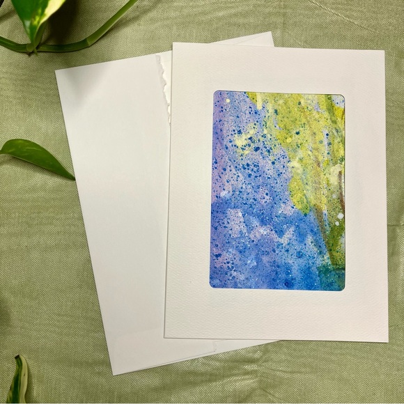 Hand Painted Watercolor Semi Abstract Floral Blank Greeting Cards Set of 8 - Picture 7 of 10